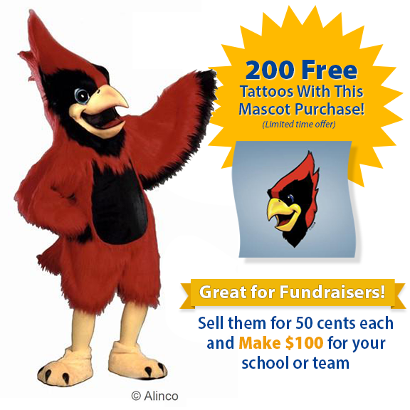 Big Red Cardinal Mascot Costume - SKU 411