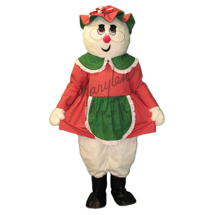 Wooden Barrel Dressed Snowman BIGGYMONKEY™ Mascot Sizes L (175-180CM)